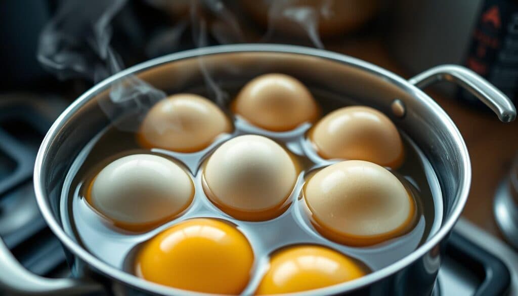 Frische Eier kochen