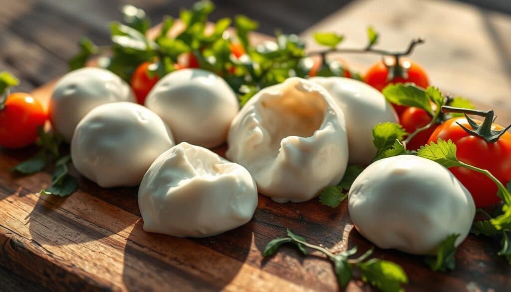 Frische Burrata Käse Auswahl Frische Burrata Käse Auswahl