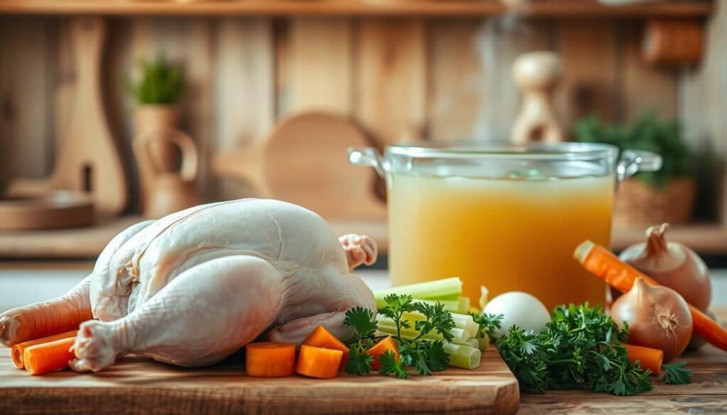 Vorbereitung Suppenhuhn Zutaten