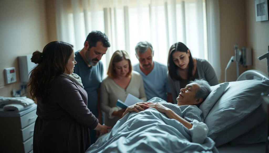 Angehörige am Sterbebett