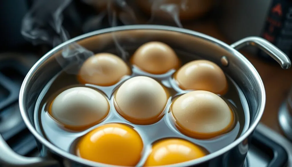 Frische Eier kochen