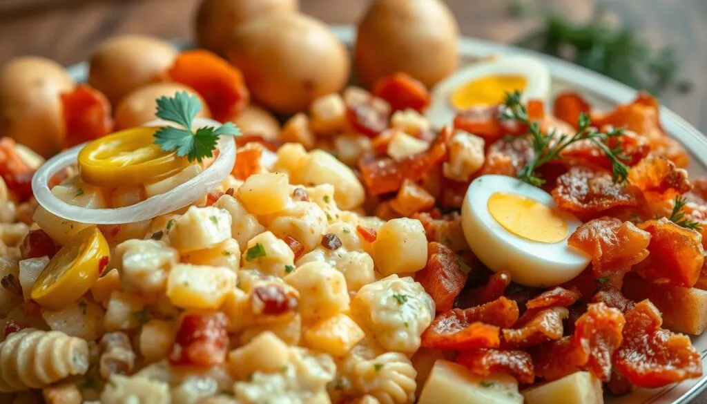 Kartoffelsalat mit Beilagen Kartoffelsalat mit Beilagen