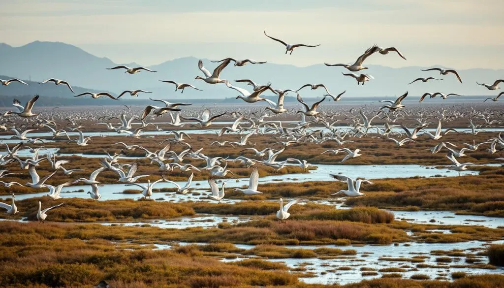 Wohin fliegen Gänse im Winter