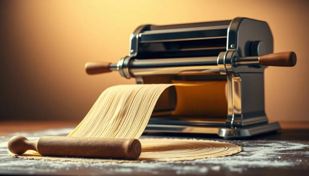 Nudelmaschine und Ausrolltechnik