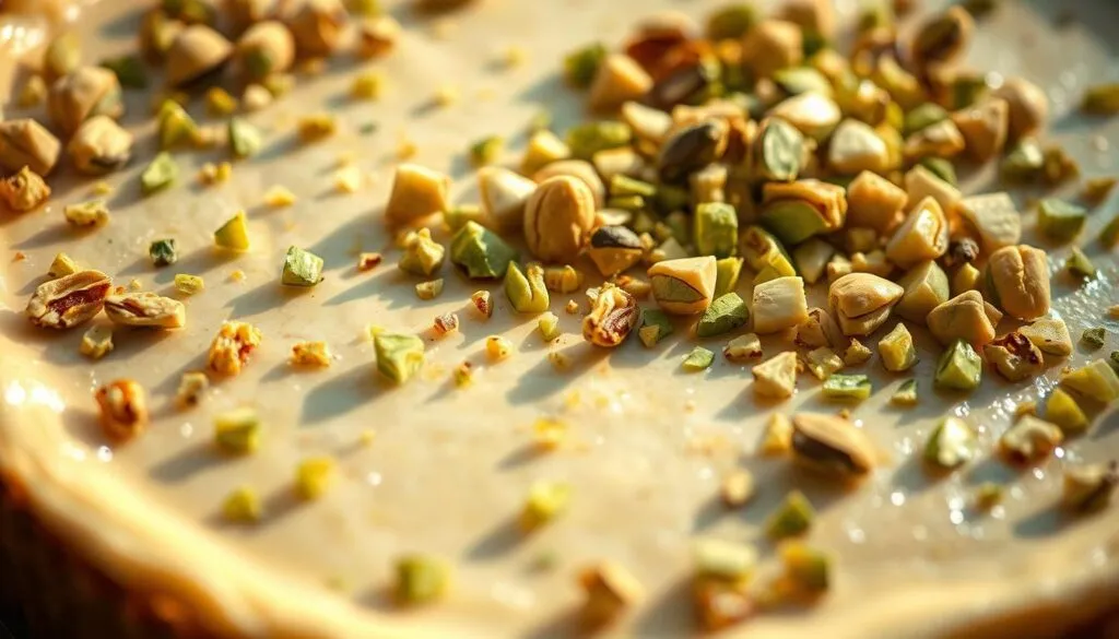 Gehackte Pistazien für Käsekuchen