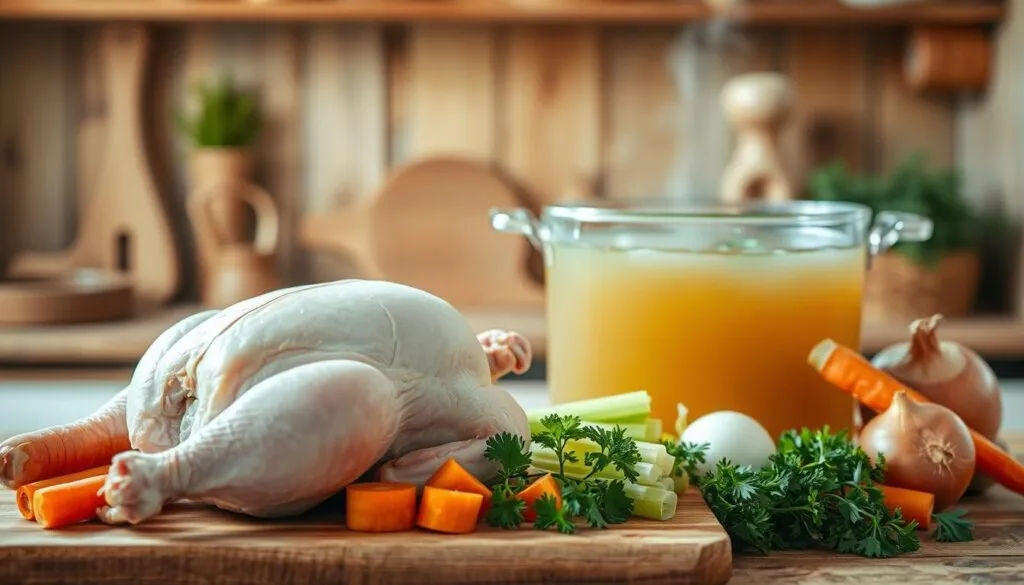 Vorbereitung Suppenhuhn Zutaten
