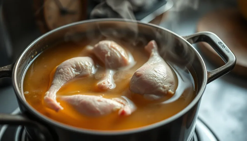 Wie lange muss ein Suppenhuhn im Schnellkochtopf kochen